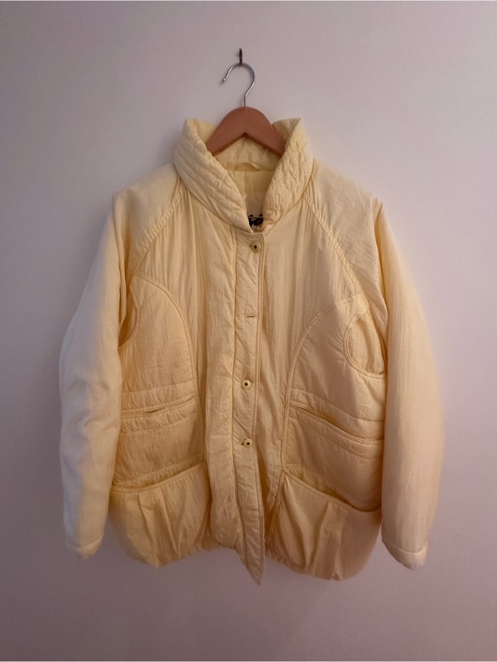Classic Quilted Women's Jacket - pale yellow